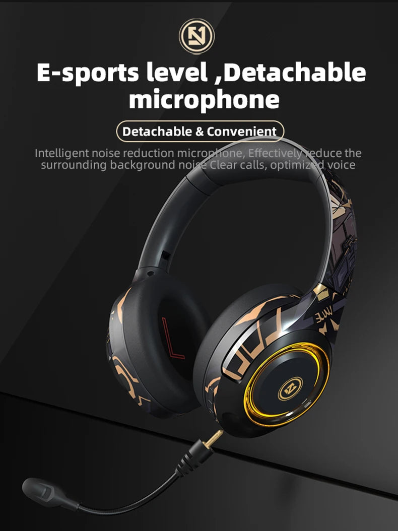 Tecsire A2 Bluetooth Headphones - Over-Ear HiFi Stereo, Wireless & Wired, Detachable Mic