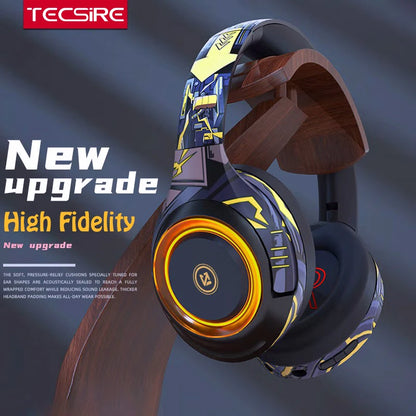 Tecsire A2 Bluetooth Headphones - Over-Ear HiFi Stereo, Wireless & Wired, Detachable Mic