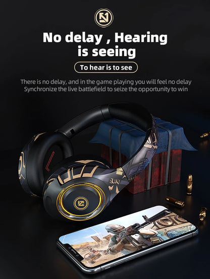 Tecsire A2 Bluetooth Headphones - Over-Ear HiFi Stereo, Wireless & Wired, Detachable Mic