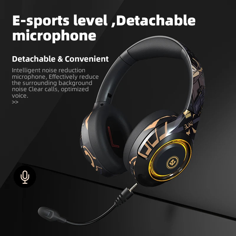 Tecsire A2 Bluetooth Headphones - Over-Ear HiFi Stereo, Wireless & Wired, Detachable Mic