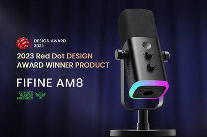 FIFINE Dynamic USB/XLR Microphone with Touch Mute & RGB – AM8