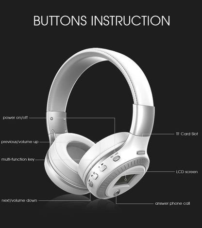 ZEALOT B19 Wireless Bluetooth Headphones – Hi-Fi Stereo Bass, Microphone, AUX, and SD Card Support