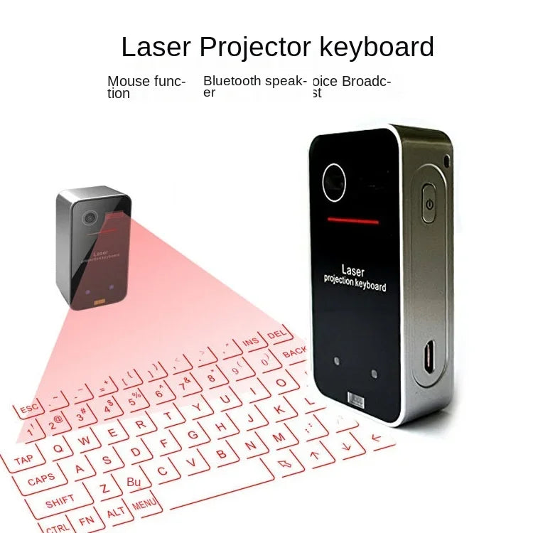 Portable Bluetooth Laser Virtual Keyboard - Wireless Projection Keyboard with Mouse Function for iPhone, Android, Tablet & Computer