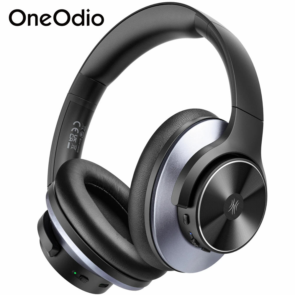 OneOdio A10 ANC Wireless Bluetooth Headphones, Hi-Res Audio, Over-Ear Hybrid Noise Cancelling Headset with Microphone